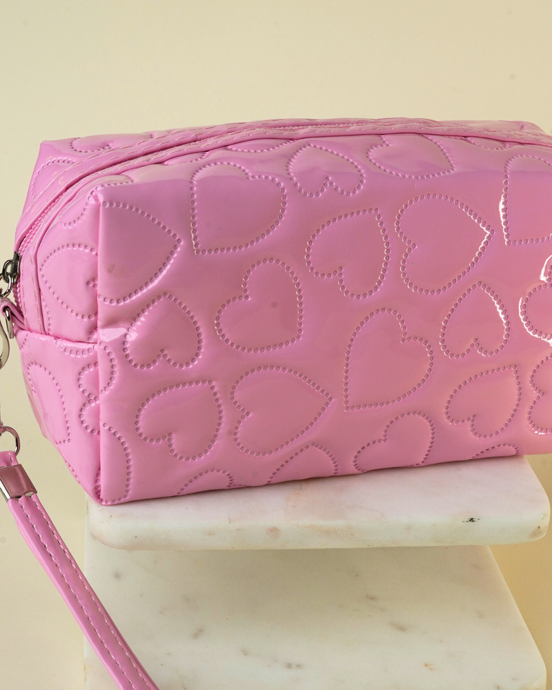 Pink Hearts Pouch Bag