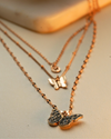 Fly Butterflies Necklace - Gold