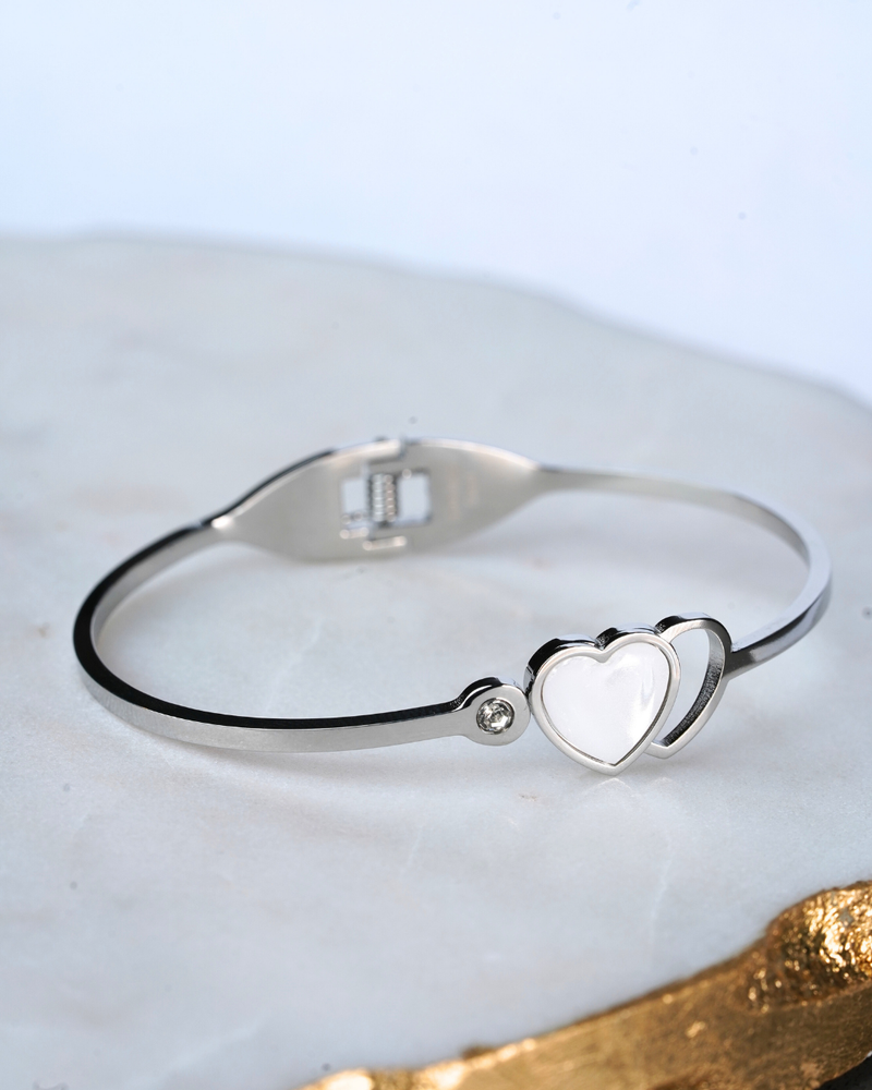 Two Hearts Bracelet Silver