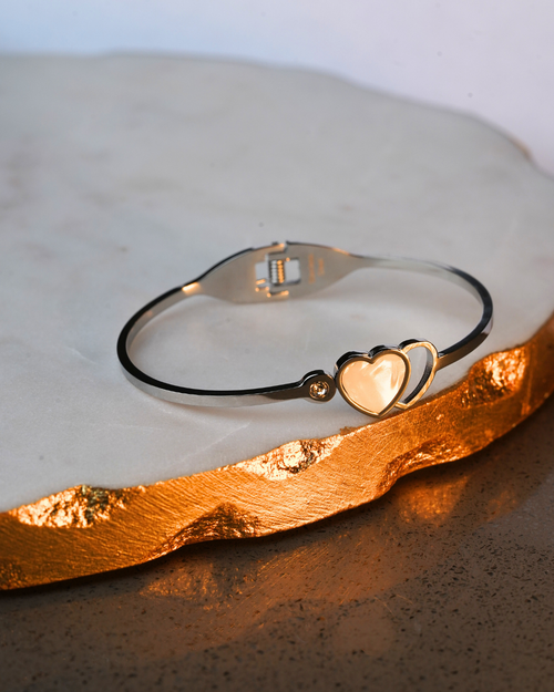 Two Hearts Bracelet Silver