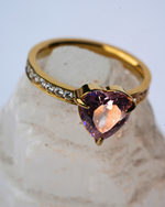 Pink Heart Ring - Gold/Pink