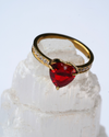 Red Heart Ring - Gold