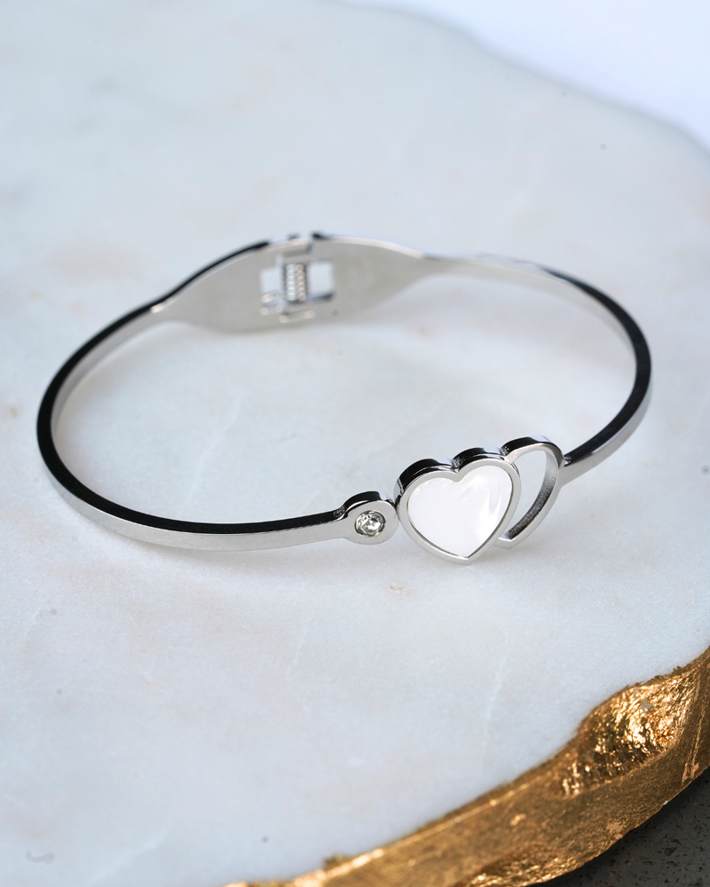 Two Hearts Bracelet Silver