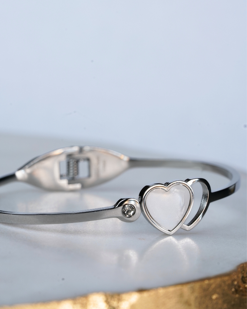 Two Hearts Bracelet Silver