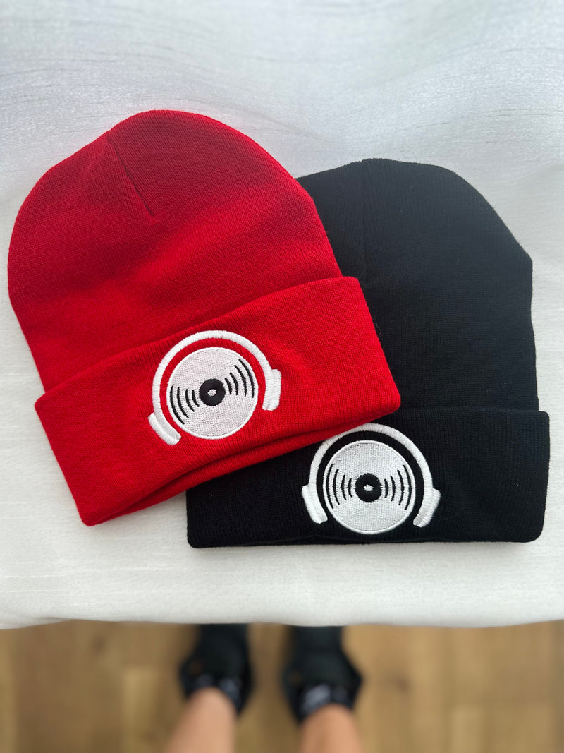 Vinyl Head Beanie - Red