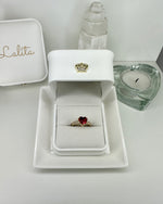 Red Heart Ring - Gold