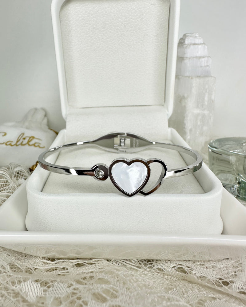 Two Hearts Bracelet Silver